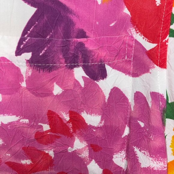 Jams World Vintage Womens Size Small Multicolor Floral Print Rayon Hawaiian Camp - Picture 5 of 8